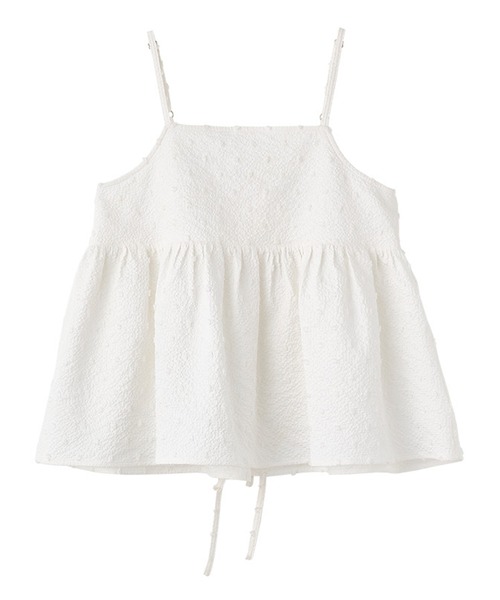 GENERAL IDEA(ジェネラルアイデア)の「GENERAL IDEA/ジェネラルアイディア textured bubble sleeveless blouse キャミソールビスチェ(キャミソール・レディース・ブルー/ホワイト・L/M)」の4枚目の写真