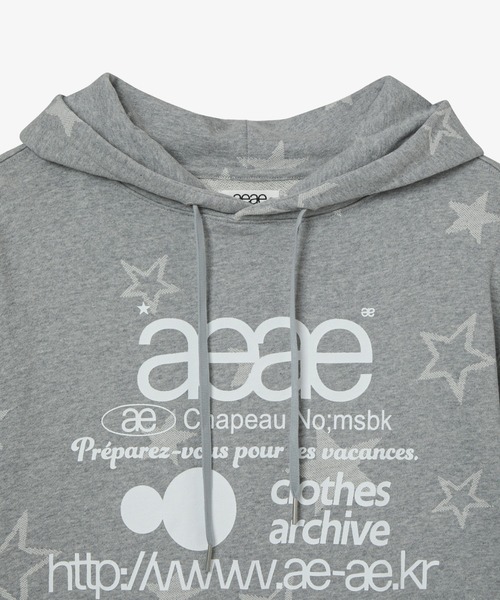 aeae（エーイーエーイー）の「WEB LOGO STAR LOOSED HOODIE（スウェット・レディース・グレー・SMALL/MEDIUM）」の3枚目の写真