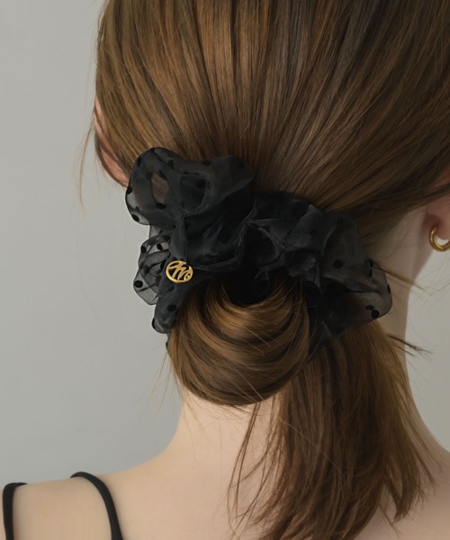 muku（ムク）の「CHOUCHOU/SHEER DOT（シュシュ・レディース・アイボリー/ブラック・FREE）」の6枚目の写真