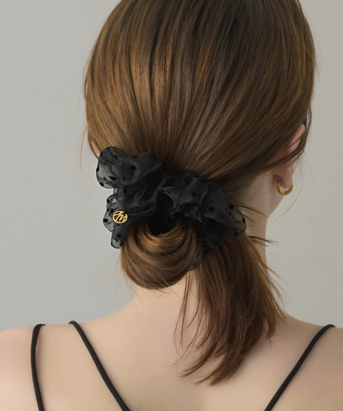 muku（ムク）の「CHOUCHOU/SHEER DOT（シュシュ・レディース・アイボリー/ブラック・FREE）」の4枚目の写真