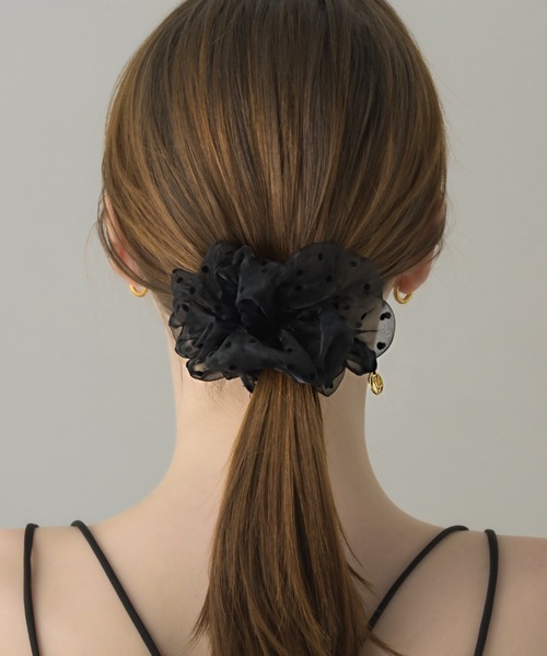 muku（ムク）の「CHOUCHOU/SHEER DOT（シュシュ・レディース・アイボリー/ブラック・FREE）」の8枚目の写真