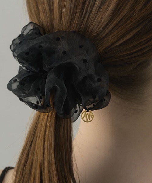 muku（ムク）の「CHOUCHOU/SHEER DOT（シュシュ・レディース・アイボリー/ブラック・FREE）」の3枚目の写真