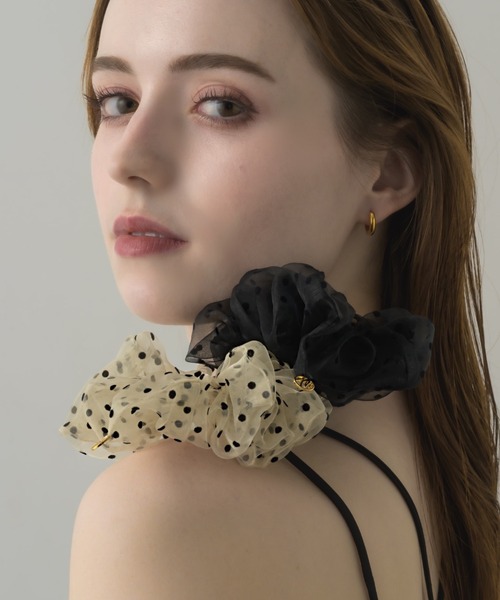 muku（ムク）の「CHOUCHOU/SHEER DOT（シュシュ・レディース・アイボリー/ブラック・FREE）」の9枚目の写真