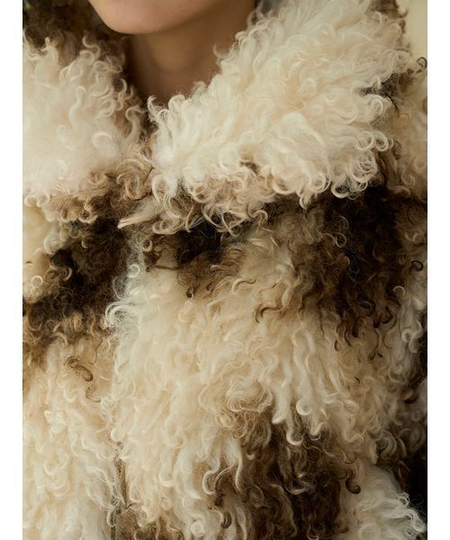 SNIDEL（スナイデル）の「ファーショートコート（チェスターコート・レディース・ベージュ/マルチ/ブラウン・F）」の11枚目の写真