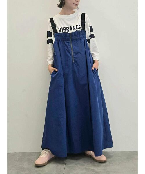 SM2(エスエムツー)の「コットンナイロンハーフジップジャンパースカート(ワンピース・レディース・ベージュ/ブルー/カーキ/ブラック・F)」の4枚目の写真