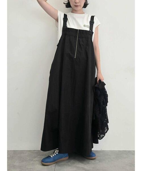 SM2(エスエムツー)の「コットンナイロンハーフジップジャンパースカート(ワンピース・レディース・ベージュ/ブルー/カーキ/ブラック・F)」の9枚目の写真