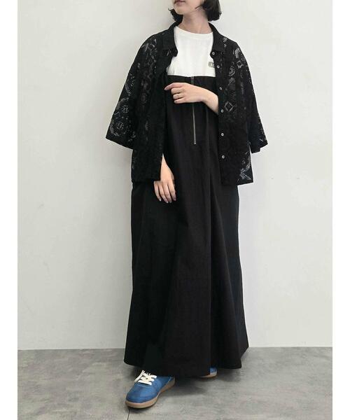 SM2(エスエムツー)の「コットンナイロンハーフジップジャンパースカート(ワンピース・レディース・ベージュ/ブルー/カーキ/ブラック・F)」の13枚目の写真