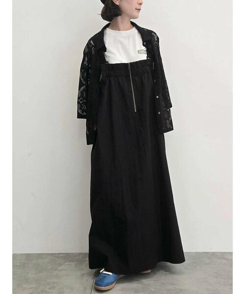 SM2(エスエムツー)の「コットンナイロンハーフジップジャンパースカート(ワンピース・レディース・ベージュ/ブルー/カーキ/ブラック・F)」の14枚目の写真