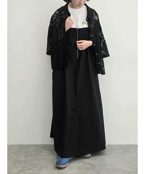 SM2(エスエムツー)の「コットンナイロンハーフジップジャンパースカート(ワンピース・レディース・ベージュ/ブルー/カーキ/ブラック・F)」の16枚目の写真