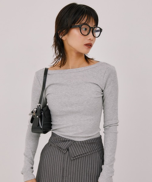 LIENCOEUR（リアンクール）の「バックオープントップス（Tシャツ/カットソー・レディース・グレー/ホワイト/ブラック・FREE）」の5枚目の写真