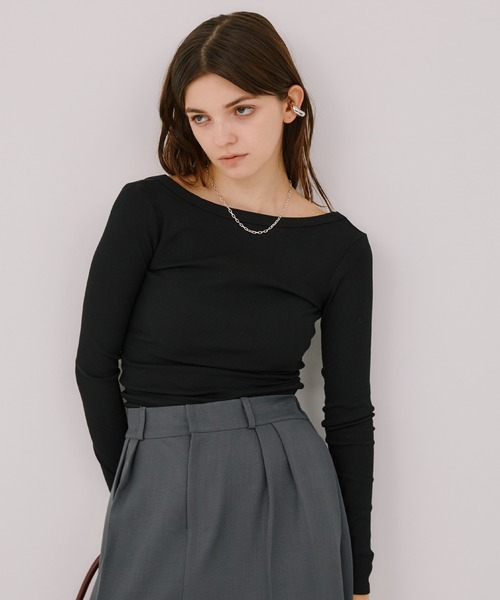 LIENCOEUR（リアンクール）の「バックオープントップス（Tシャツ/カットソー・レディース・グレー/ホワイト/ブラック・FREE）」の14枚目の写真