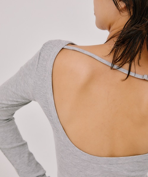 LIENCOEUR（リアンクール）の「バックオープントップス（Tシャツ/カットソー・レディース・グレー/ホワイト/ブラック・FREE）」の10枚目の写真