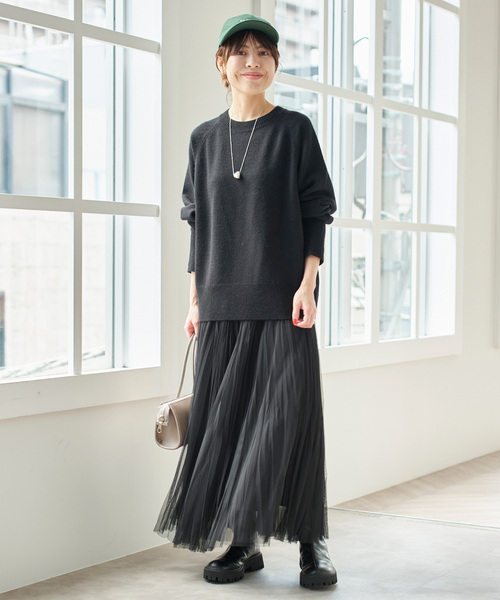 Spick and Span ウールカシミヤ ラグランクルーネックニット　新品 WEB限定カラー有り》ウールカシミヤ ラグランクルーネックニット