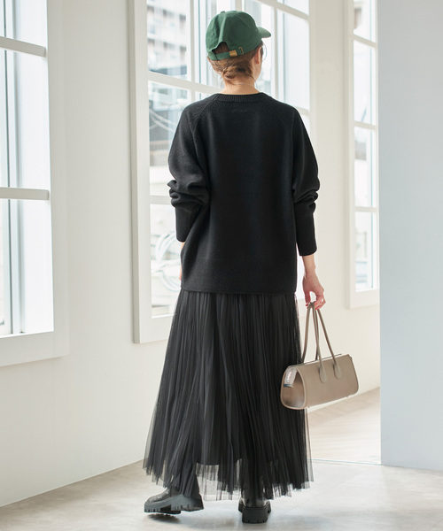 セール】《WEB限定カラー有り》ウールカシミヤ ラグランクルーネック