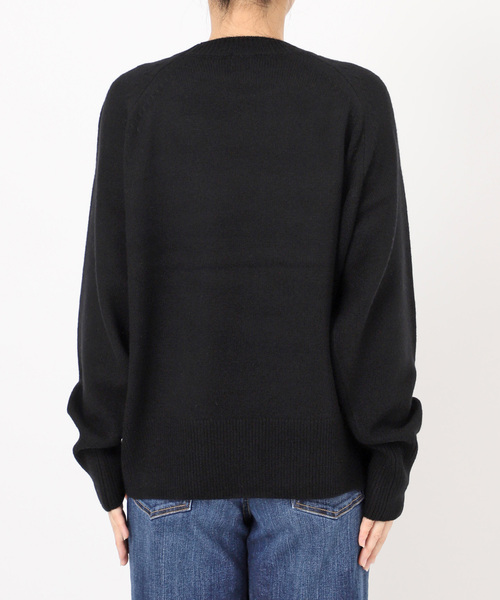 WEB限定カラー有り》ウールカシミヤ ラグランクルーネックニット