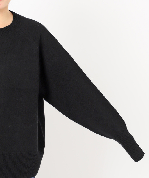 Spick & Span（スピックアンドスパン）の「《WEB限定カラー有り》ウールカシミヤ ラグランクルーネックニット（ニット/セーター・レディース・ブラック/グレー/ネイビー/ベージュ/オレンジ/イエロー・FREE）」の8枚目の写真