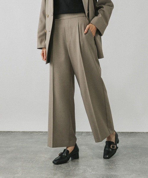 GLOBAL WORK(グローバルワーク)の「お手入れラクラクセットアップ/ワイドパンツ/498376(スラックス・レディース・ダークブラウン/ネイビー/ブラウン系その他/グレイッシュベージュ・LARGE/X-SMALL/SMALL/MEDIUM)」の22枚目の写真