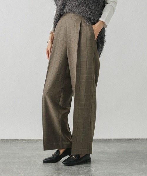 GLOBAL WORK(グローバルワーク)の「お手入れラクラクセットアップ/ワイドパンツ/498376(スラックス・レディース・ダークブラウン/ネイビー/ブラウン系その他/グレイッシュベージュ・LARGE/X-SMALL/SMALL/MEDIUM)」の18枚目の写真