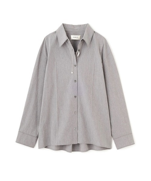 ETRE TOKYO（エトレトウキョウ）の「SANTEハイカウントセンタークリースシャツ（シャツ/ブラウス・レディース・ホワイト/グレー/ブルー・FREE）」の2枚目の写真