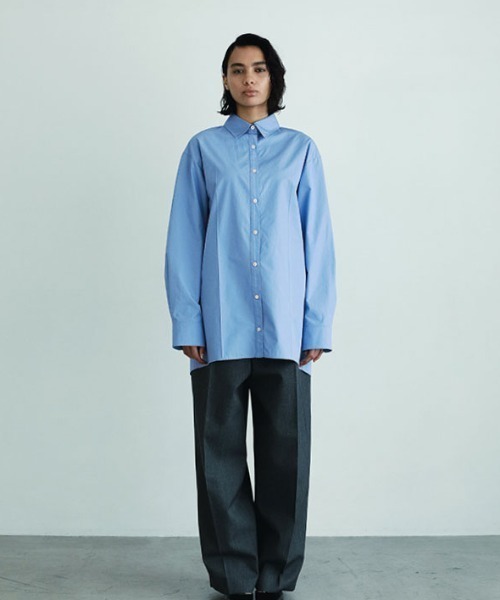 ETRE TOKYO（エトレトウキョウ）の「SANTEハイカウントセンタークリースシャツ（シャツ/ブラウス・レディース・ホワイト/グレー/ブルー・FREE）」の4枚目の写真