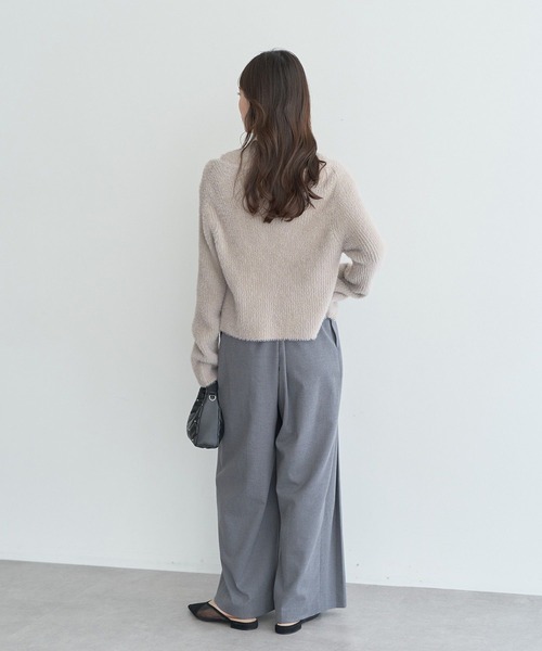 earth music&ecology（アースミュージックアンドエコロジー）の「ウエストタブタックパンツ（スラックス・レディース・ブラック/グレー/ブラウン系その他・S/M）」の9枚目の写真