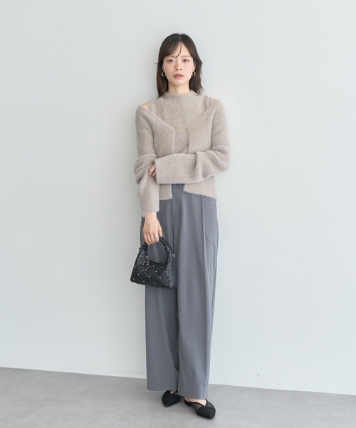 earth music&ecology（アースミュージックアンドエコロジー）の「ウエストタブタックパンツ（スラックス・レディース・ブラック/グレー/ブラウン系その他・S/M）」の7枚目の写真