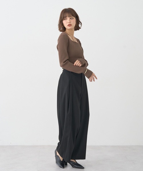 earth music&ecology（アースミュージックアンドエコロジー）の「ウエストタブタックパンツ（スラックス・レディース・ブラック/グレー/ブラウン系その他・S/M）」の22枚目の写真