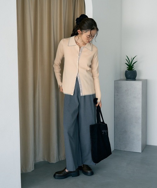 earth music&ecology（アースミュージックアンドエコロジー）の「ウエストタブタックパンツ（スラックス・レディース・ブラック/グレー/ブラウン系その他・S/M）」の12枚目の写真