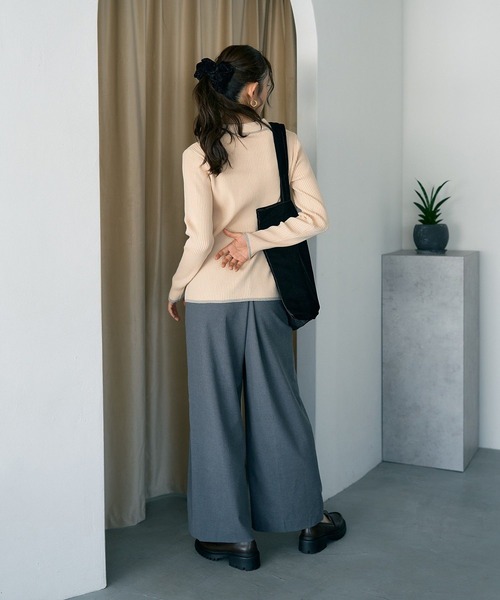 earth music&ecology（アースミュージックアンドエコロジー）の「ウエストタブタックパンツ（スラックス・レディース・ブラック/グレー/ブラウン系その他・S/M）」の13枚目の写真