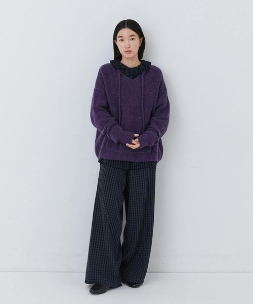 conges payes ADIEU TRISTESSE（コンジェ ペイエ アデュートリステス）の「ウール混プルオーバー（ニット/セーター・レディース・ブラウン/パープル/サックスブルー・FREE）」の14枚目の写真