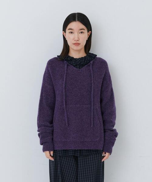conges payes ADIEU TRISTESSE（コンジェ ペイエ アデュートリステス）の「ウール混プルオーバー（ニット/セーター・レディース・ブラウン/パープル/サックスブルー・FREE）」の17枚目の写真