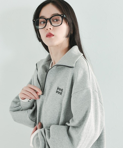 RAGEBLUE（レイジブルー）の「ワンポイント刺繍ハーフジッププルオーバー（スウェット・レディース・グレー/グリーン/ネイビー・FREE）」の8枚目の写真