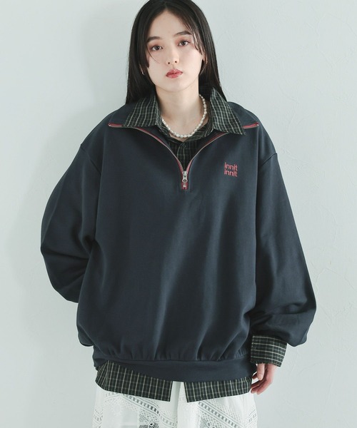 RAGEBLUE（レイジブルー）の「ワンポイント刺繍ハーフジッププルオーバー（スウェット・レディース・グレー/グリーン/ネイビー・FREE）」の17枚目の写真