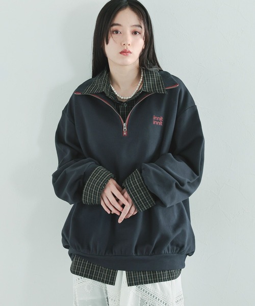 RAGEBLUE（レイジブルー）の「ワンポイント刺繍ハーフジッププルオーバー（スウェット・レディース・グレー/グリーン/ネイビー・FREE）」の18枚目の写真