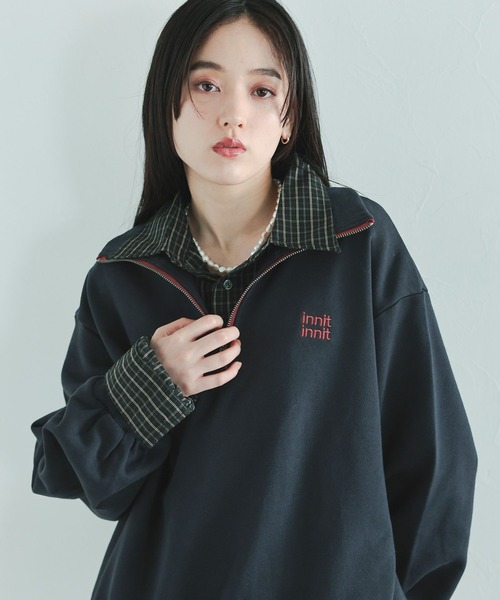 RAGEBLUE（レイジブルー）の「ワンポイント刺繍ハーフジッププルオーバー（スウェット・レディース・グレー/グリーン/ネイビー・FREE）」の19枚目の写真