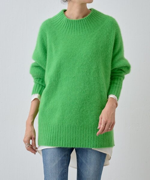 BEARDSLEY(ビアズリー)の「FOXウールボトルネックニット(ニット/セーター・レディース・ホワイト/グリーン/レッド・FREE)」の6枚目の写真