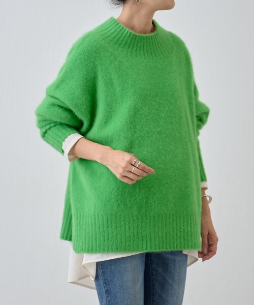 BEARDSLEY(ビアズリー)の「FOXウールボトルネックニット(ニット/セーター・レディース・ホワイト/グリーン/レッド・FREE)」の7枚目の写真