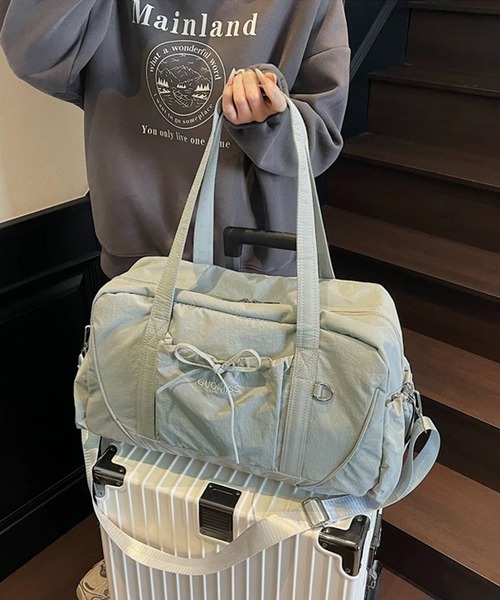 shopnikoniko(ショップニコニコ)の「ボストンバッグ 旅行 リボン ショルダー キャリーオン ボストン(スーツケース/キャリーバッグ・レディース・グレー/グリーン/ブラック・フリー)」の11枚目の写真