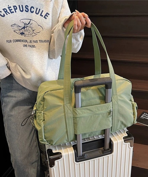 shopnikoniko(ショップニコニコ)の「ボストンバッグ 旅行 リボン ショルダー キャリーオン ボストン(スーツケース/キャリーバッグ・レディース・グレー/グリーン/ブラック・フリー)」の14枚目の写真