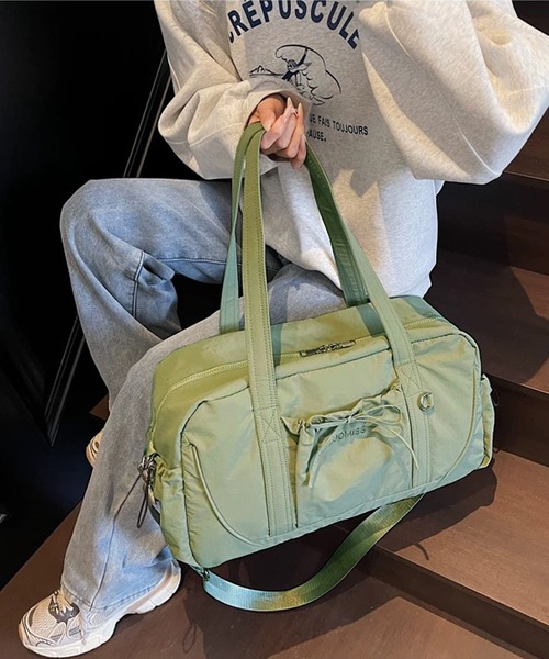 shopnikoniko(ショップニコニコ)の「ボストンバッグ 旅行 リボン ショルダー キャリーオン ボストン(スーツケース/キャリーバッグ・レディース・グレー/グリーン/ブラック・フリー)」の15枚目の写真