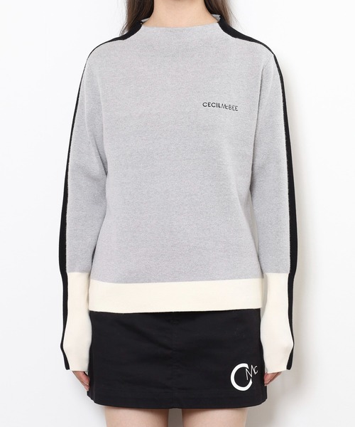 CECIL McBEE（セシルマクビー）の「BOTTLE　NECK　KNIT（ニット/セーター・レディース・グレー/ブラック・2(M)/1(S)）」の16枚目の写真