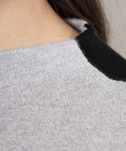 CECIL McBEE（セシルマクビー）の「BOTTLE　NECK　KNIT（ニット/セーター・レディース・グレー/ブラック・2(M)/1(S)）」の19枚目の写真