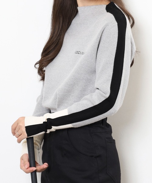 CECIL McBEE（セシルマクビー）の「BOTTLE　NECK　KNIT（ニット/セーター・レディース・グレー/ブラック・2(M)/1(S)）」の12枚目の写真