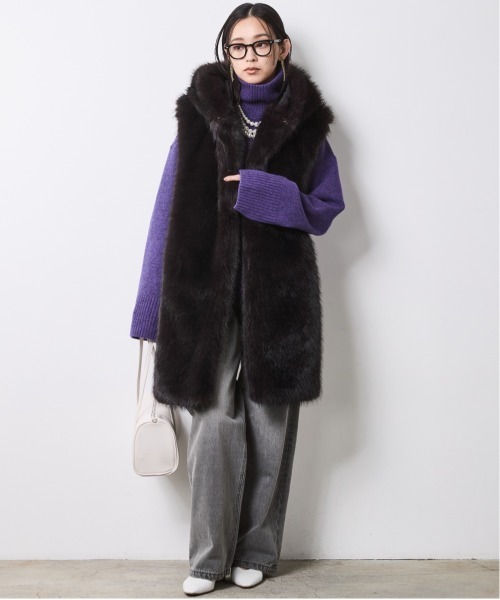 CHIC STYLE（シックスタイル）の「ハイネックニット＜大きいサイズ有＞シックスタイル（ニット/セーター・レディース・グレー/パープル・5L/4L/3L/LL/L/M）」の9枚目の写真