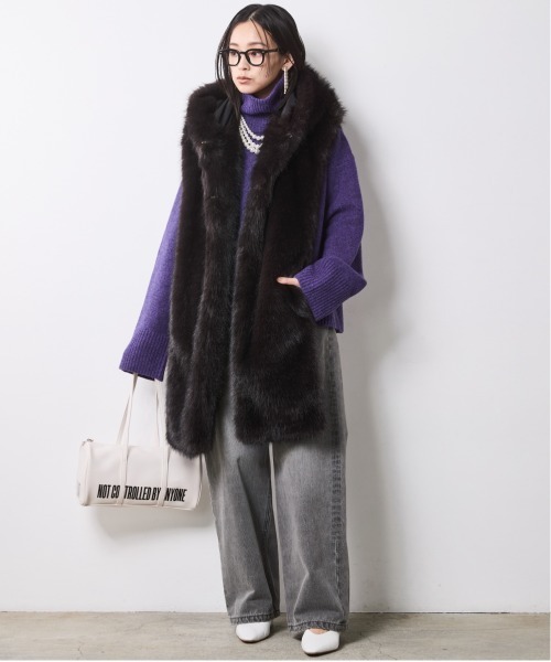 CHIC STYLE（シックスタイル）の「ハイネックニット＜大きいサイズ有＞シックスタイル（ニット/セーター・レディース・グレー/パープル・5L/4L/3L/LL/L/M）」の10枚目の写真