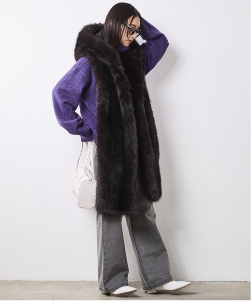 CHIC STYLE（シックスタイル）の「ハイネックニット＜大きいサイズ有＞シックスタイル（ニット/セーター・レディース・グレー/パープル・5L/4L/3L/LL/L/M）」の12枚目の写真