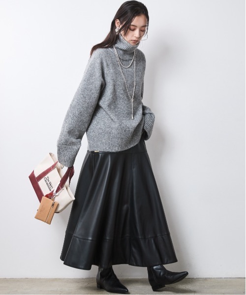 CHIC STYLE（シックスタイル）の「ハイネックニット＜大きいサイズ有＞シックスタイル（ニット/セーター・レディース・グレー/パープル・5L/4L/3L/LL/L/M）」の13枚目の写真