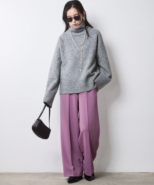 CHIC STYLE（シックスタイル）の「ハイネックニット＜大きいサイズ有＞シックスタイル（ニット/セーター・レディース・グレー/パープル・5L/4L/3L/LL/L/M）」の18枚目の写真