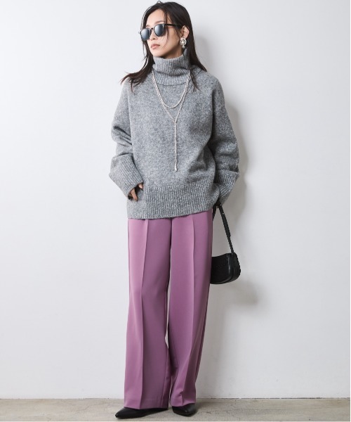 CHIC STYLE（シックスタイル）の「ハイネックニット＜大きいサイズ有＞シックスタイル（ニット/セーター・レディース・グレー/パープル・5L/4L/3L/LL/L/M）」の19枚目の写真