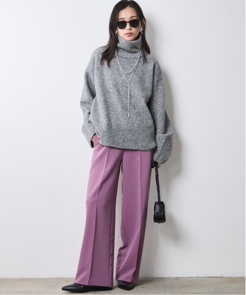 CHIC STYLE（シックスタイル）の「ハイネックニット＜大きいサイズ有＞シックスタイル（ニット/セーター・レディース・グレー/パープル・5L/4L/3L/LL/L/M）」の20枚目の写真